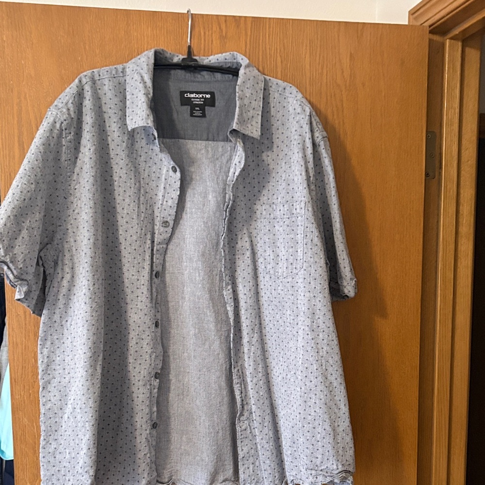 Claiborne Blue Patterned Men's Shirt - Picture 1 of 2